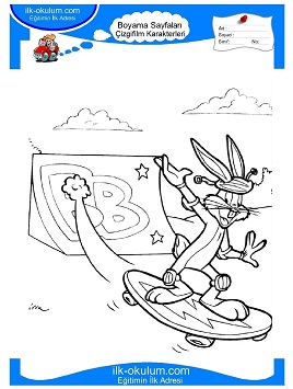 Çocuklar İçin Bugs Bunny Boyama Sayfaları 